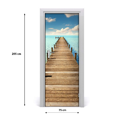 Door wallpaper Wooden pier