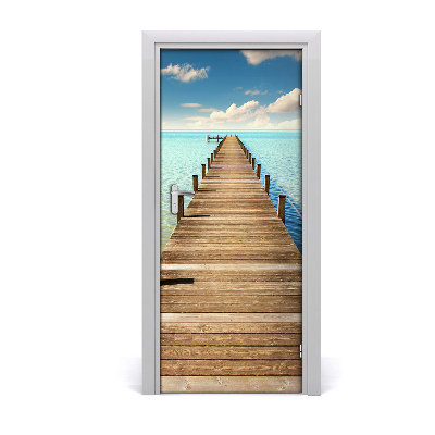 Door wallpaper Wooden pier