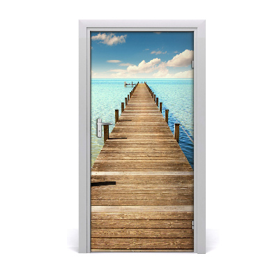 Door wallpaper Wooden pier