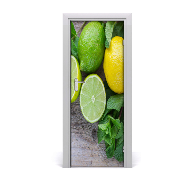 Self-adhesive door sticker Limes and lemon