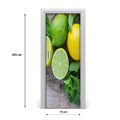 Self-adhesive door sticker Limes and lemon