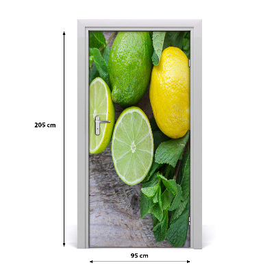 Self-adhesive door sticker Limes and lemon