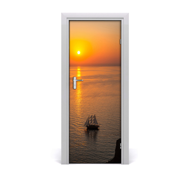 Door wallpaper Sunset sea