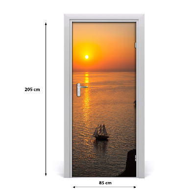 Door wallpaper Sunset sea