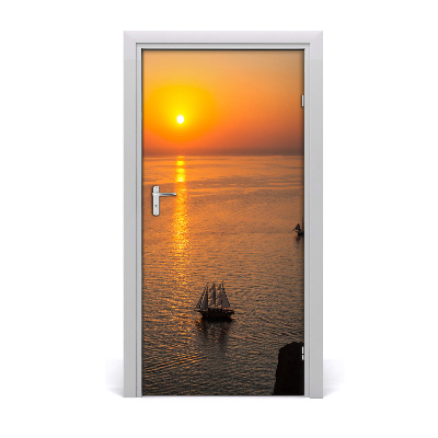 Door wallpaper Sunset sea