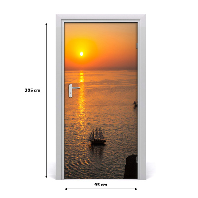 Door wallpaper Sunset sea