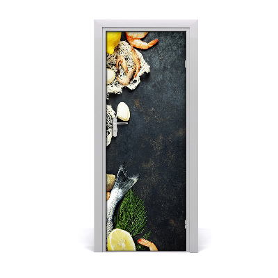 Self-adhesive door sticker Seafood