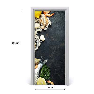 Self-adhesive door sticker Seafood