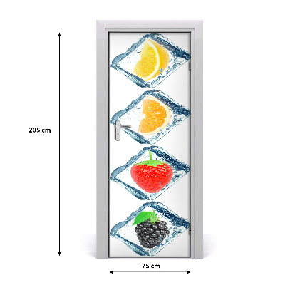 Self-adhesive door sticker Fruit and ice