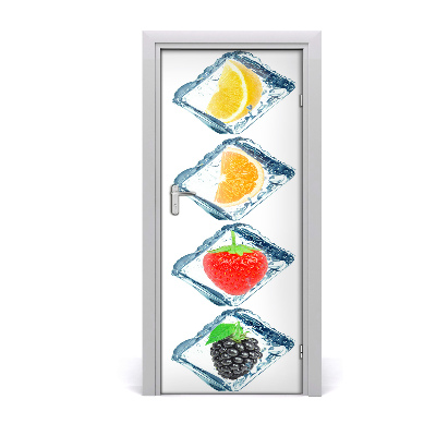 Self-adhesive door sticker Fruit and ice