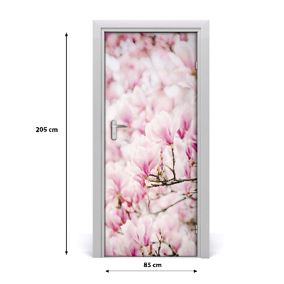 Self-adhesive door sticker Magnolia flowers