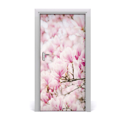 Self-adhesive door sticker Magnolia flowers