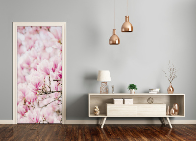 Self-adhesive door sticker Magnolia flowers