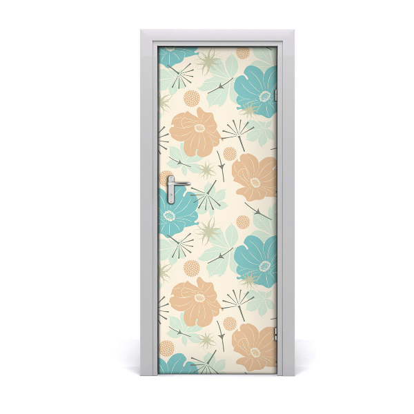 Self-adhesive door veneer Floral pattern