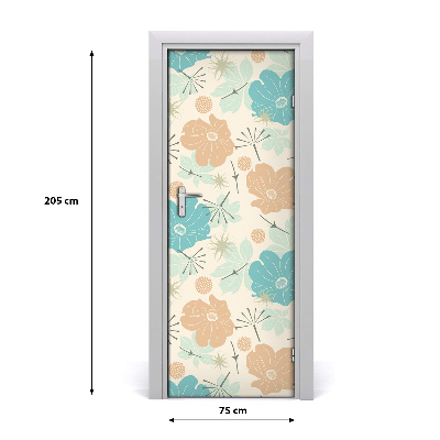 Self-adhesive door veneer Floral pattern