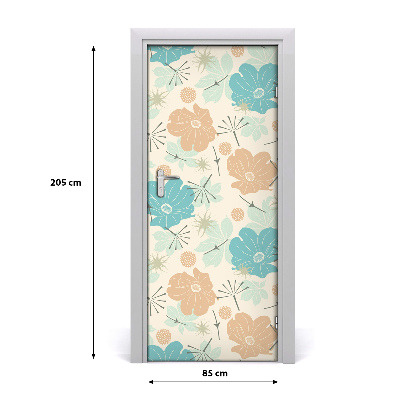 Self-adhesive door veneer Floral pattern