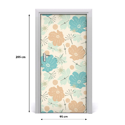 Self-adhesive door veneer Floral pattern