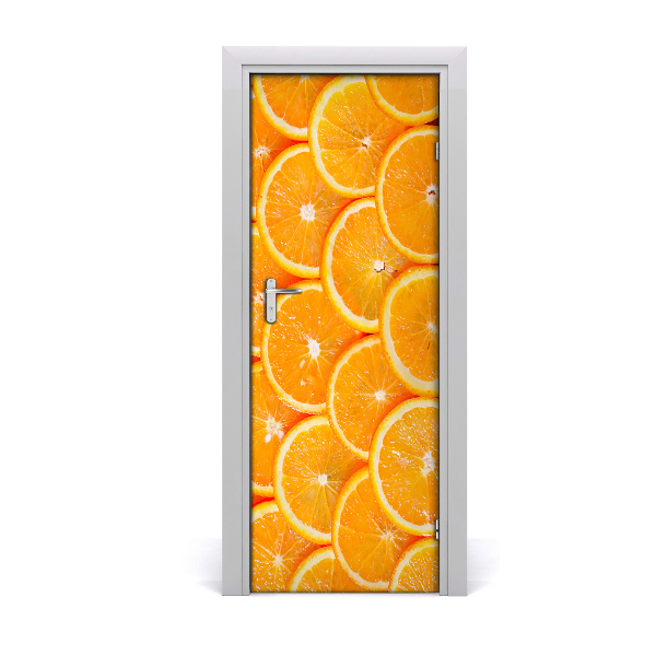 Self-adhesive door sticker Orange slices