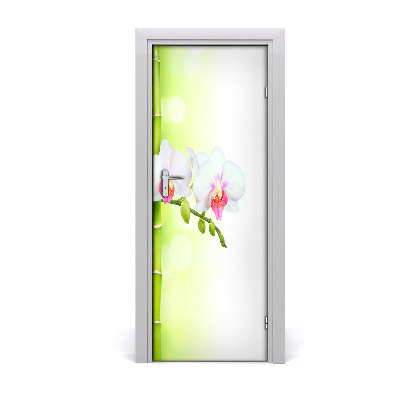 Self-adhesive door sticker Orchid and bamboo