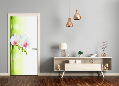 Self-adhesive door sticker Orchid and bamboo