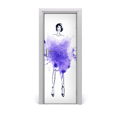 Self-adhesive door sticker Fashion illustration