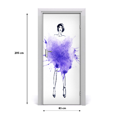 Self-adhesive door sticker Fashion illustration