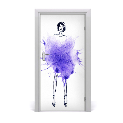 Self-adhesive door sticker Fashion illustration