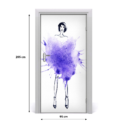 Self-adhesive door sticker Fashion illustration