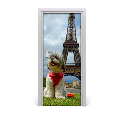 Self-adhesive door sticker Wall dog in u