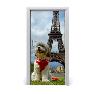 Self-adhesive door sticker Wall dog in u