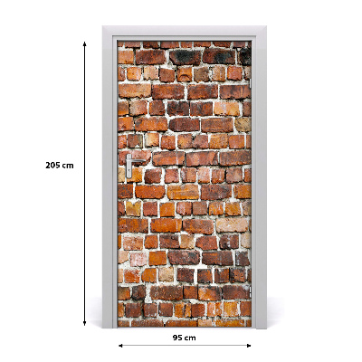 Door wallpaper Brick wall