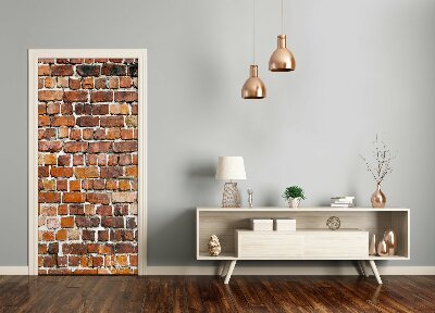 Door wallpaper Brick wall