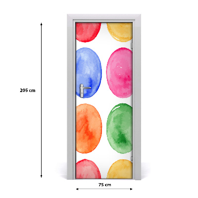 Door wallpaper Colorful circles