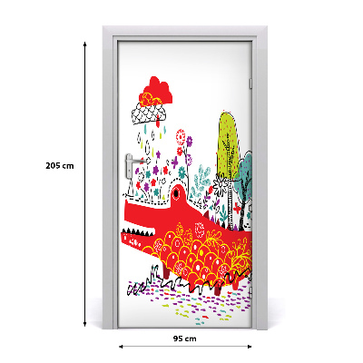 Self-adhesive door sticker Crocodile wall