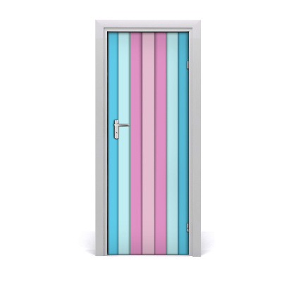 Door wallpaper Colored stripes