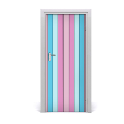 Door wallpaper Colored stripes