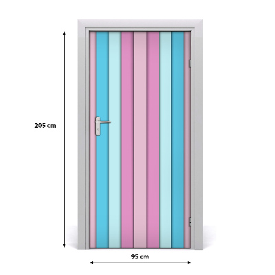 Door wallpaper Colored stripes