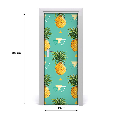 Self-adhesive door sticker Pineapples