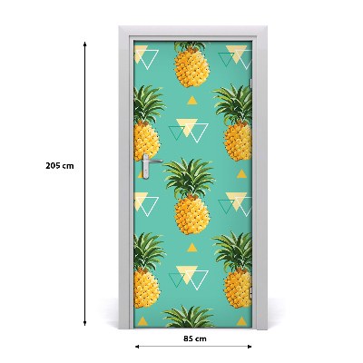 Self-adhesive door sticker Pineapples