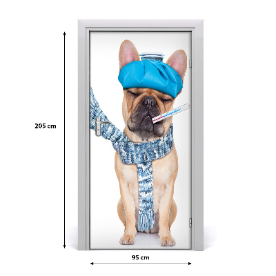 Self-adhesive door sticker Wall a sick dog