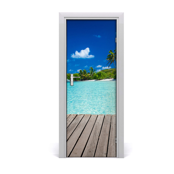 Door wallpaper Tropical beach