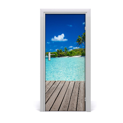 Door wallpaper Tropical beach