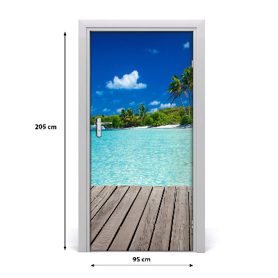 Door wallpaper Tropical beach