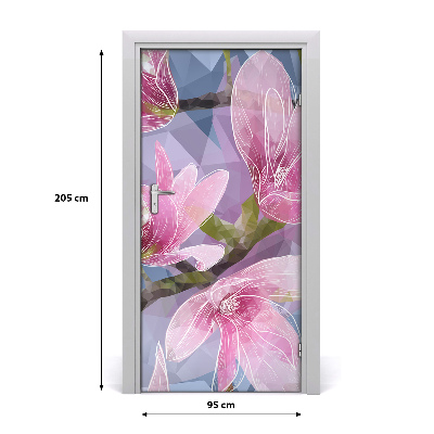 Self-adhesive door wallpaper Magnolia