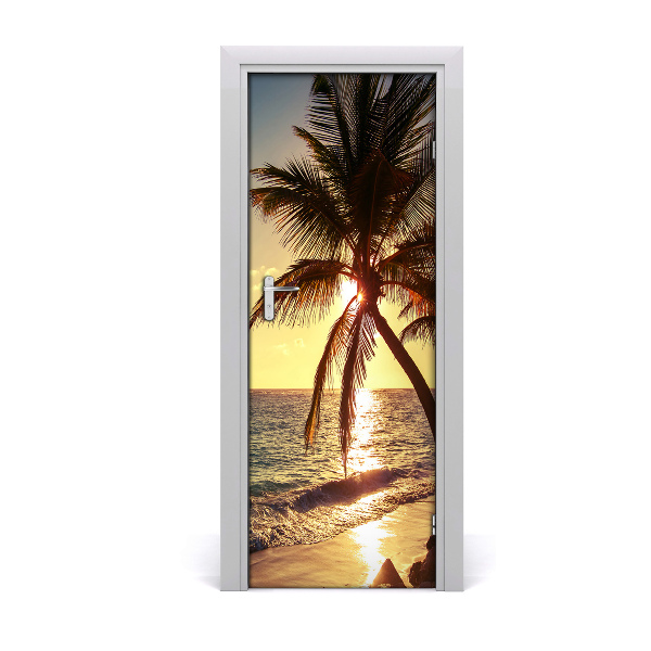 Door wallpaper Tropical beach