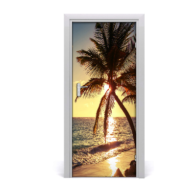 Door wallpaper Tropical beach