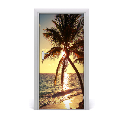 Door wallpaper Tropical beach