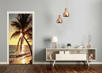 Door wallpaper Tropical beach