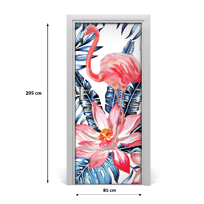 Self-adhesive door veneer Hawaiian flowers