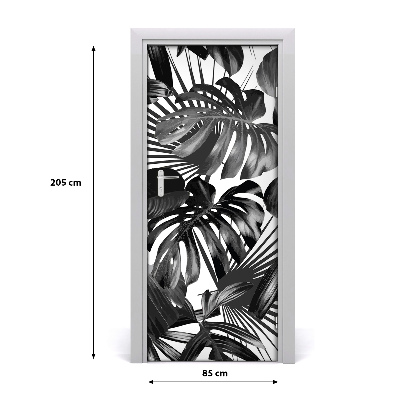 Self-adhesive door veneer Tropical leaves